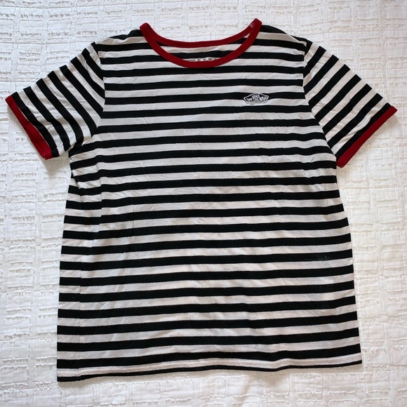 Black and White Stripped Vans Tee - Picture 1 of 3